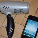 iPhone with Blowdryer